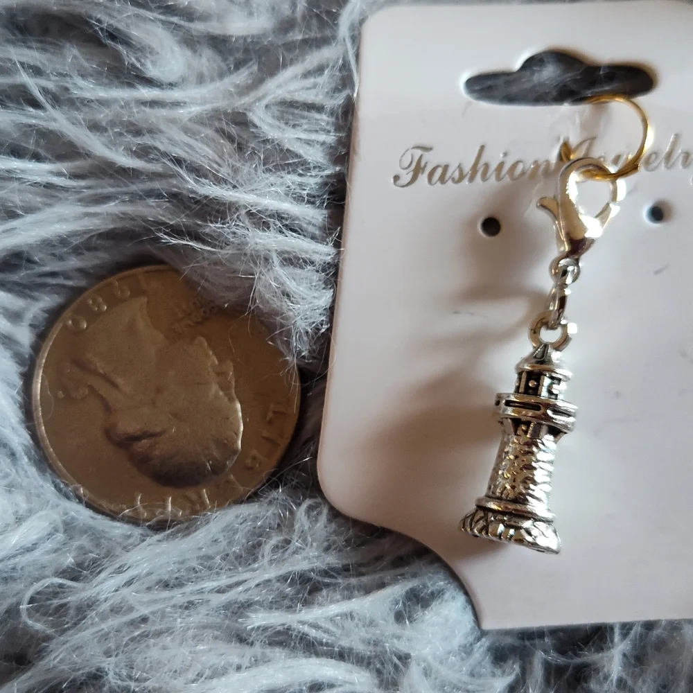 Lighthouse Charm With Lobster Clasp for Bracelet, Purse, Bag Keychain, Necklace,